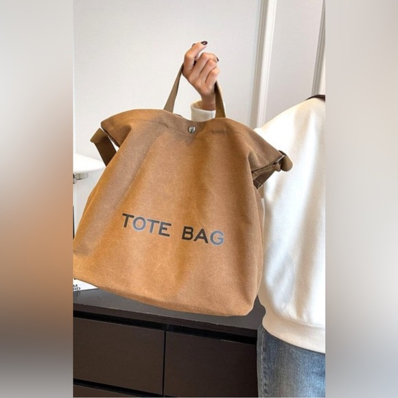 NWT Minimalist Large Capacity Canvas Shoulder Tote Bag - Picture 5 of 7